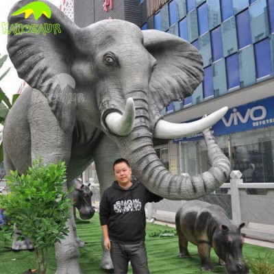 KANOSAUR0123 fiber glass outdoor large antique elephant statues